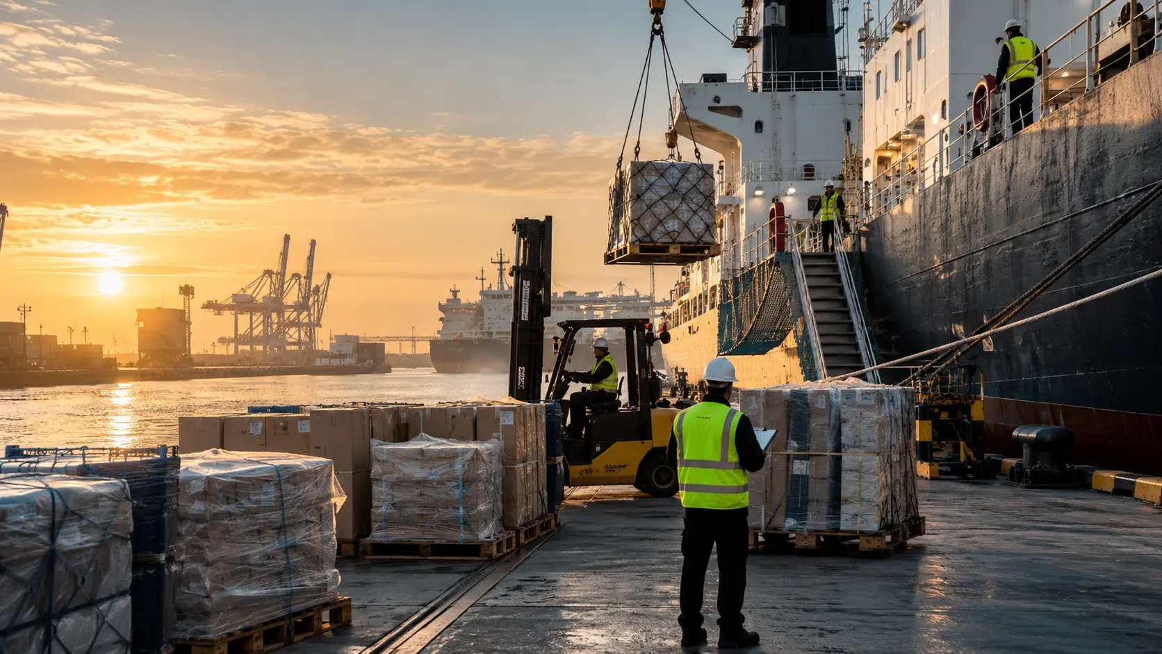Bonded tobacco cargo handling at an international port